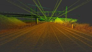 Trains et rails en lasergrammétrique